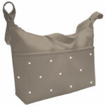 1022 Bolsos Mel Polipiel Tostado Bordado Bodoques Blanco