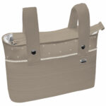 1042 Bolsos Alex Polipiel Jaretas Tostado Puntilla y Topitos Crudo