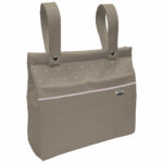 1043 Bolsos Alex Polipiel Jaretas Tostado Puntilla y Topitos Rosa