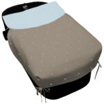 5226 Colchas Capazo Jade Polipiel Tostado con Bordado de Estrellas
