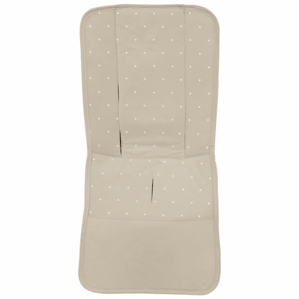 Funda para silla modelo recta en tejido piqué de algodón color Tostado con bordado de estrellitas crudo