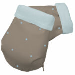 2155 Guantes Jade Polipiel Tostado Bordado Estrellas