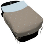 5141 Sacos de Capazo con Colcha Mel Polipiel Tostado Bordado Bodoques Celeste