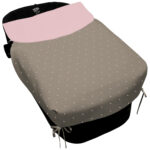 5157 Sacos de Capazo con Colcha Remy Polipiel Tostado Bordado Topitos Rosa