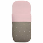 3659 Sacos para Capazo Jade Polipiel Tostado Bordado Estrellas Rosa