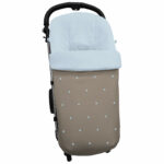 3341 Sacos de Silla Mel Polipiel Tostado Bordado Bodoques Celeste