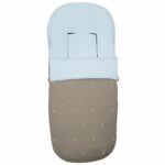 3346 Sacos de Silla Jade Polipiel Tostado Bordado Estrellas Celeste