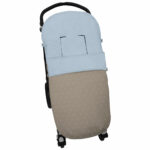 3355 Sacos de Silla Remy Polipiel Tostado Bordado Topitos Celeste