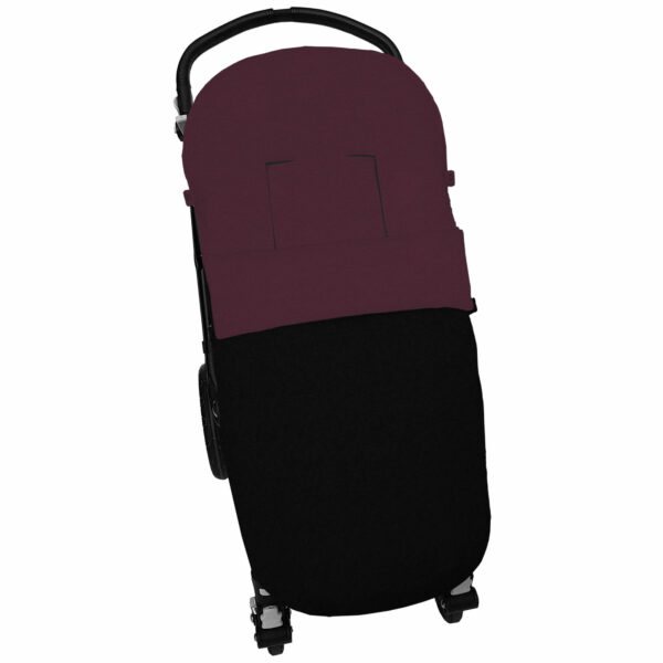 Saco para silla en tejido impermeable modelo universal diseño Alaska negro con el interior en pelo color vino