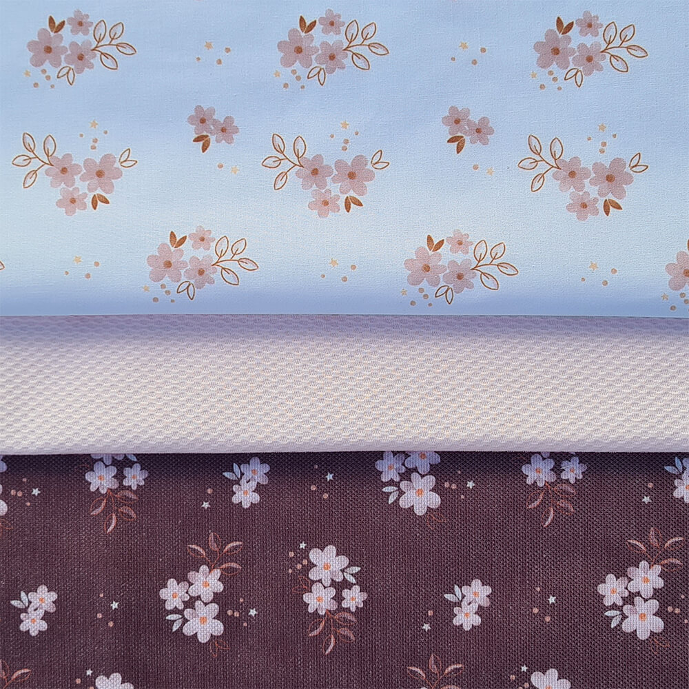 abril colcha en piqué estampado con volantes y embozo en piqué de algodón con volantes