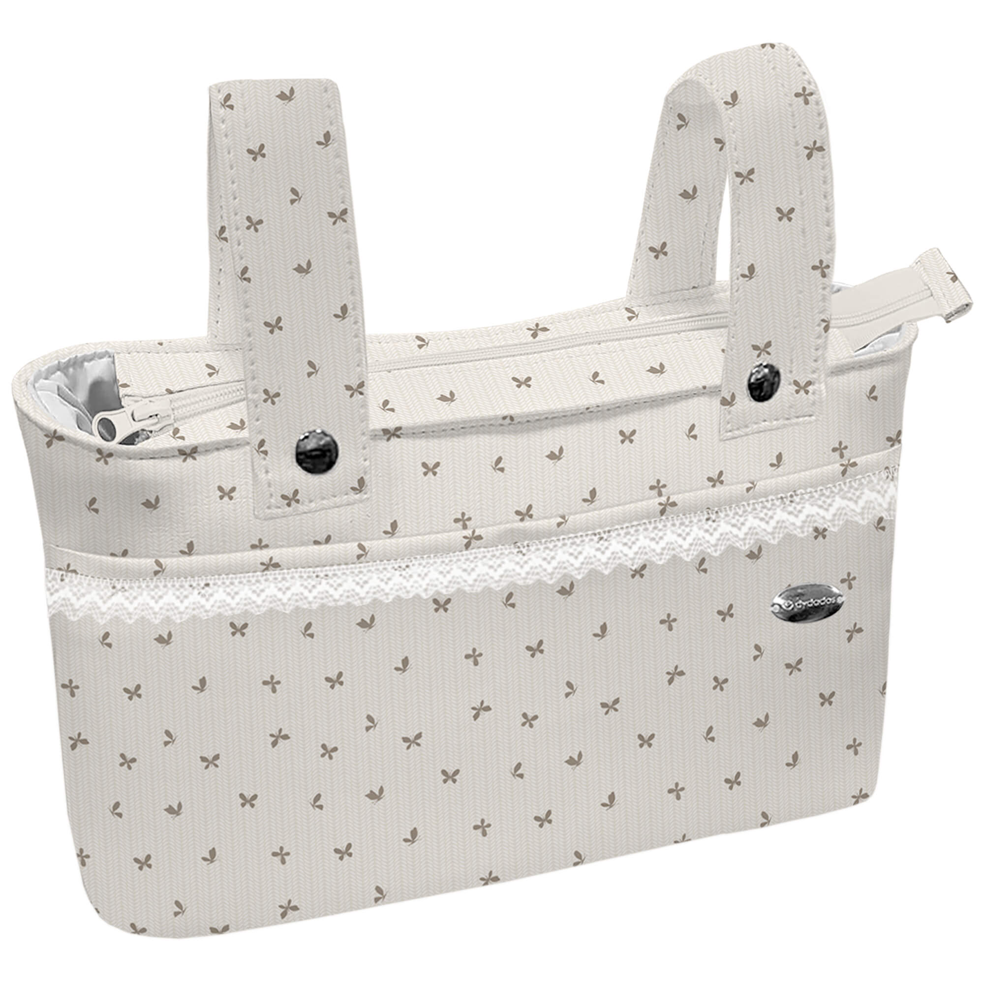 Bolso organizador Indra tostado Bolso para silla modelo organizador en tejido impermeable estampado Indra tostado