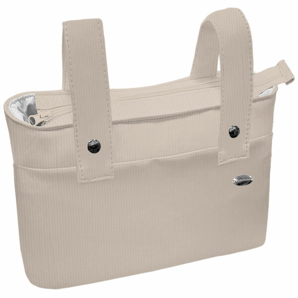 Bolso para silla modelo organizador xl sin volante en tejido bambula tostado
