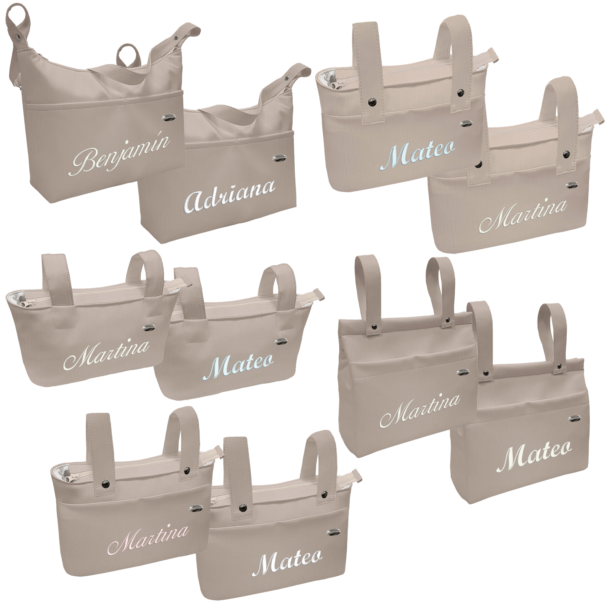 bolsos puzzle tostado bordados