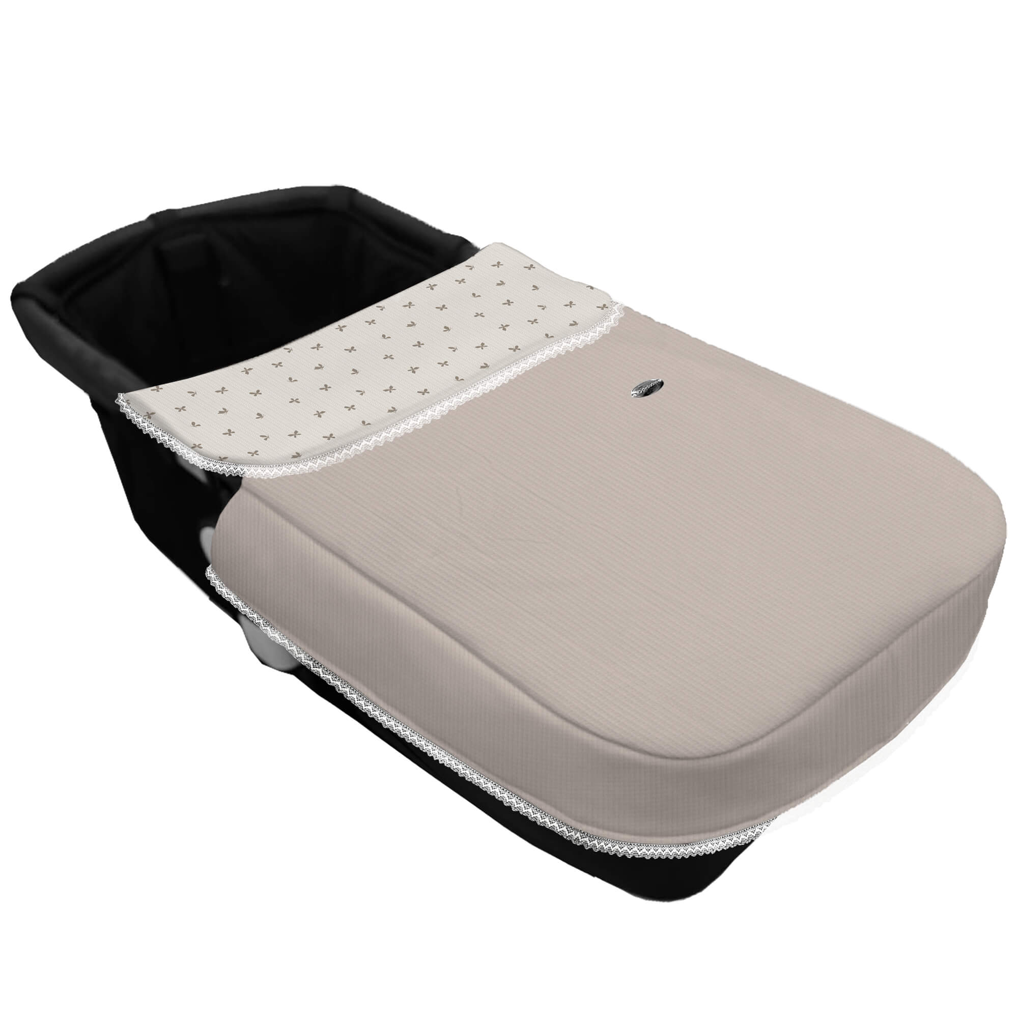 Colcha cinturón Indra tostado Colcha para capazo con cinturón Indra tostado