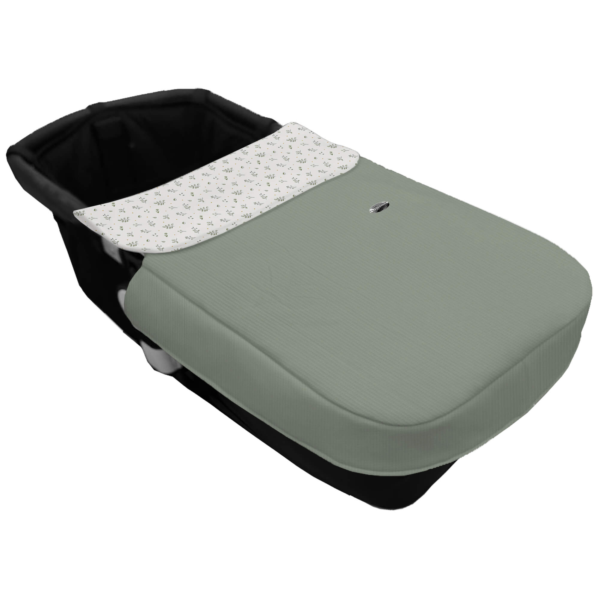 Colcha cinturón Luan verde Colcha para capazo con cinturón Luan verde