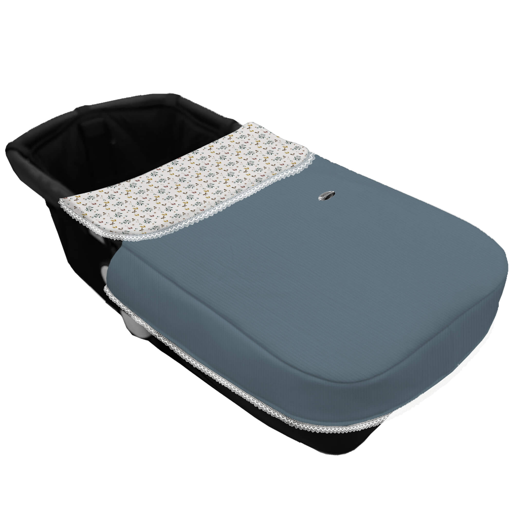 Colcha cinturón Zoe azul Colcha para capazo con cinturón Zoe azul