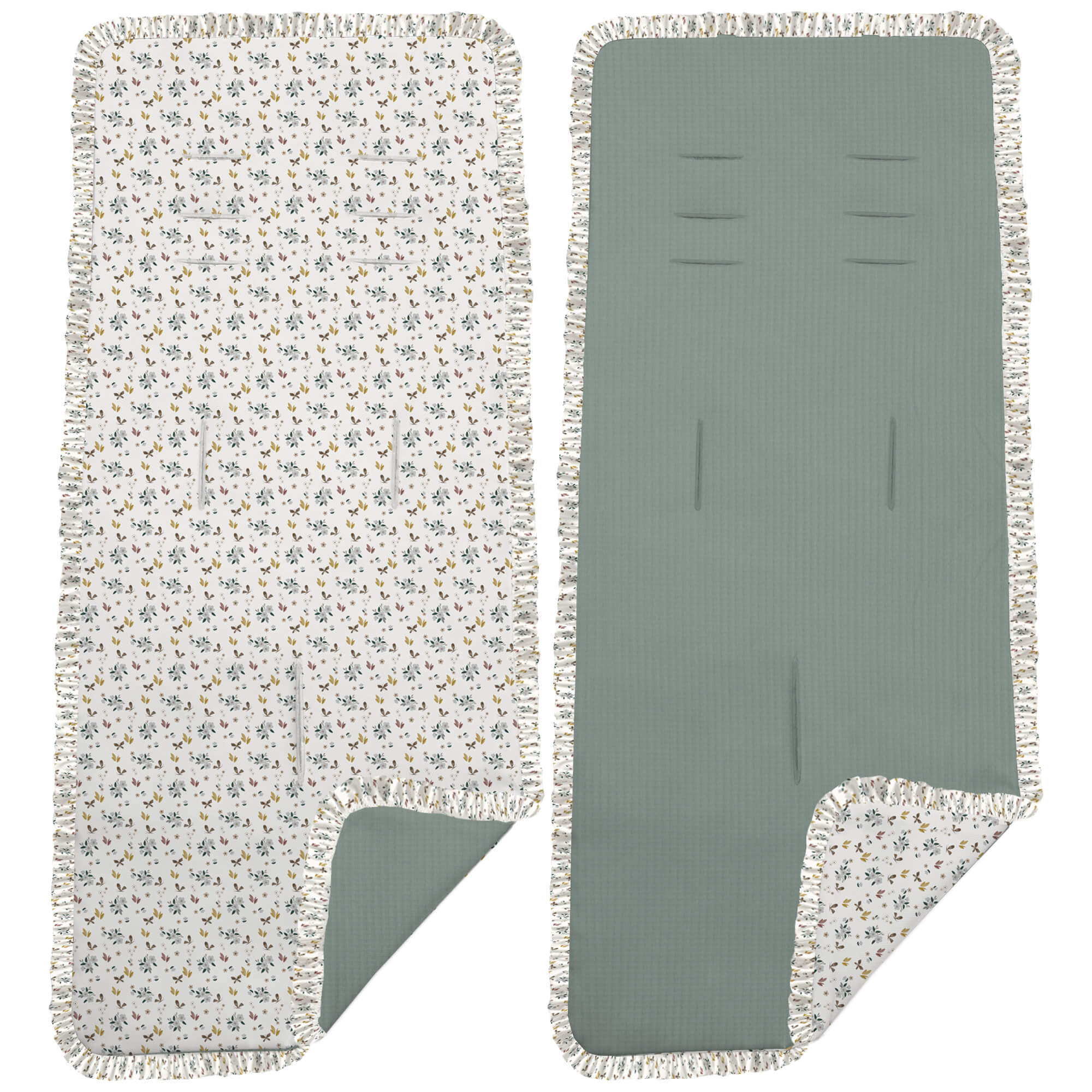 Colchoneta reversible Zoe verde Colchoneta para silla reversible Zoe verde