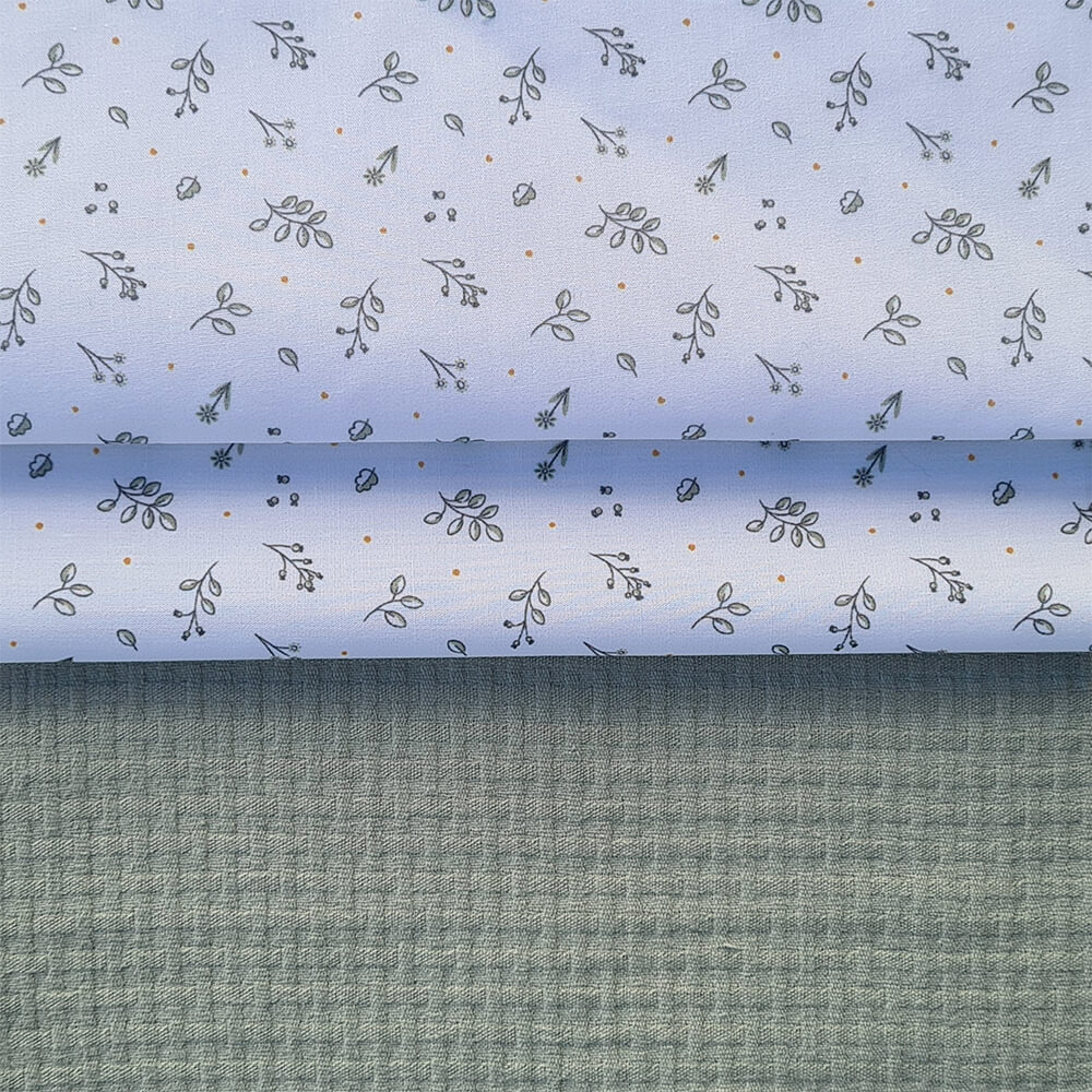 luan-verde colcha en piqué de algodón y embozo en batista estampada