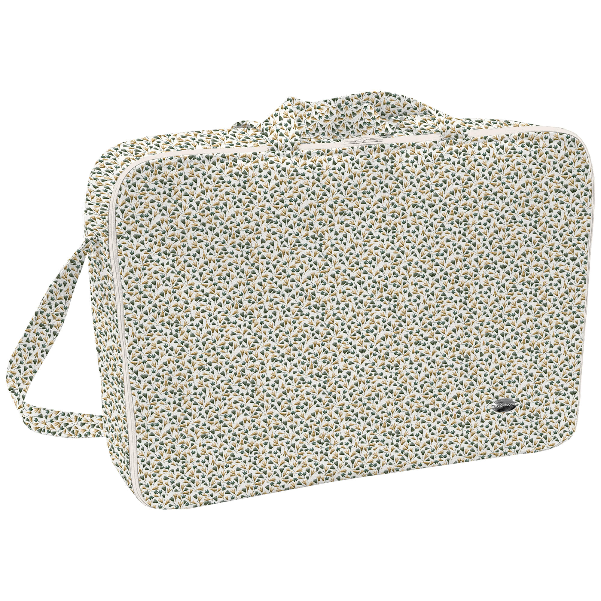 Maleta tejido estampado Adel Verde Maleta en tejido estampado Adel Verde. Para el interior tejido blanco impermeable.