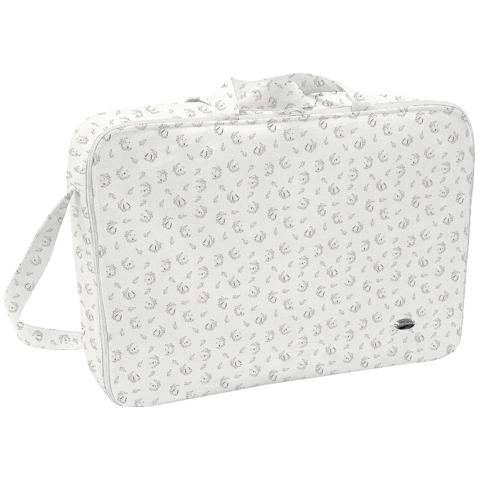 Maleta tejido estampado Galileo Tostado Maleta en tejido estampado Galileo Tostado. Para el interior tejido blanco impermeable.