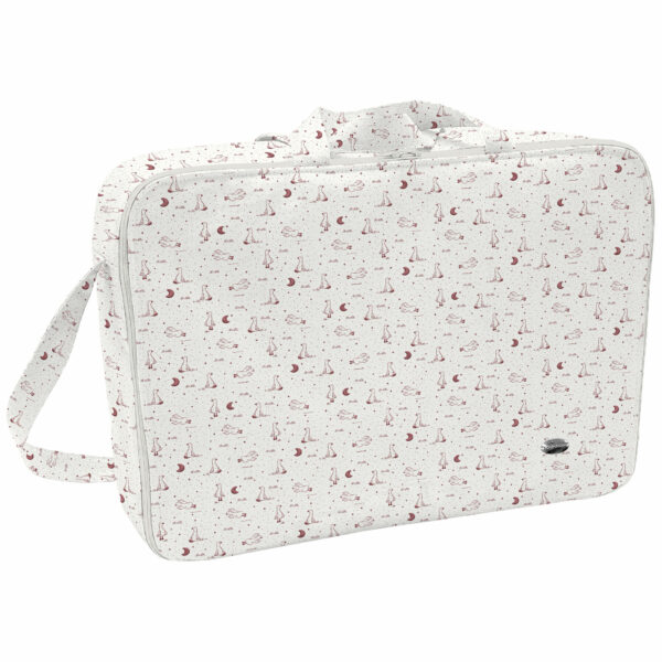 Maleta en tejido estampado Lucca Maquillaje. Para el interior tejido blanco impermeable.