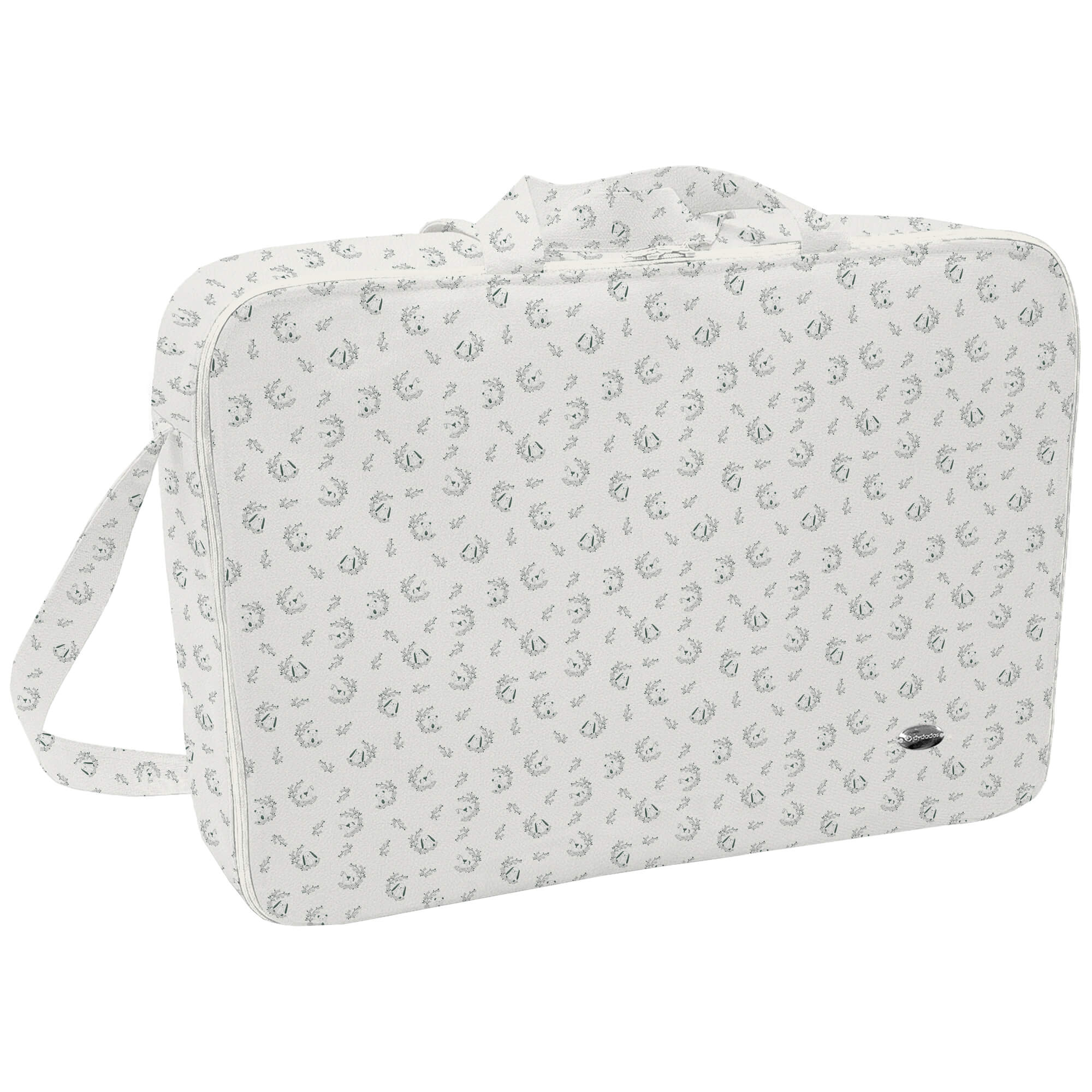 Maleta polipiel estampada Florencia Verde - Galileo Verde Maleta en tejido polipiel estampada Florencia Verde - Galileo Verde. Para el interior tejido blanco impermeable.