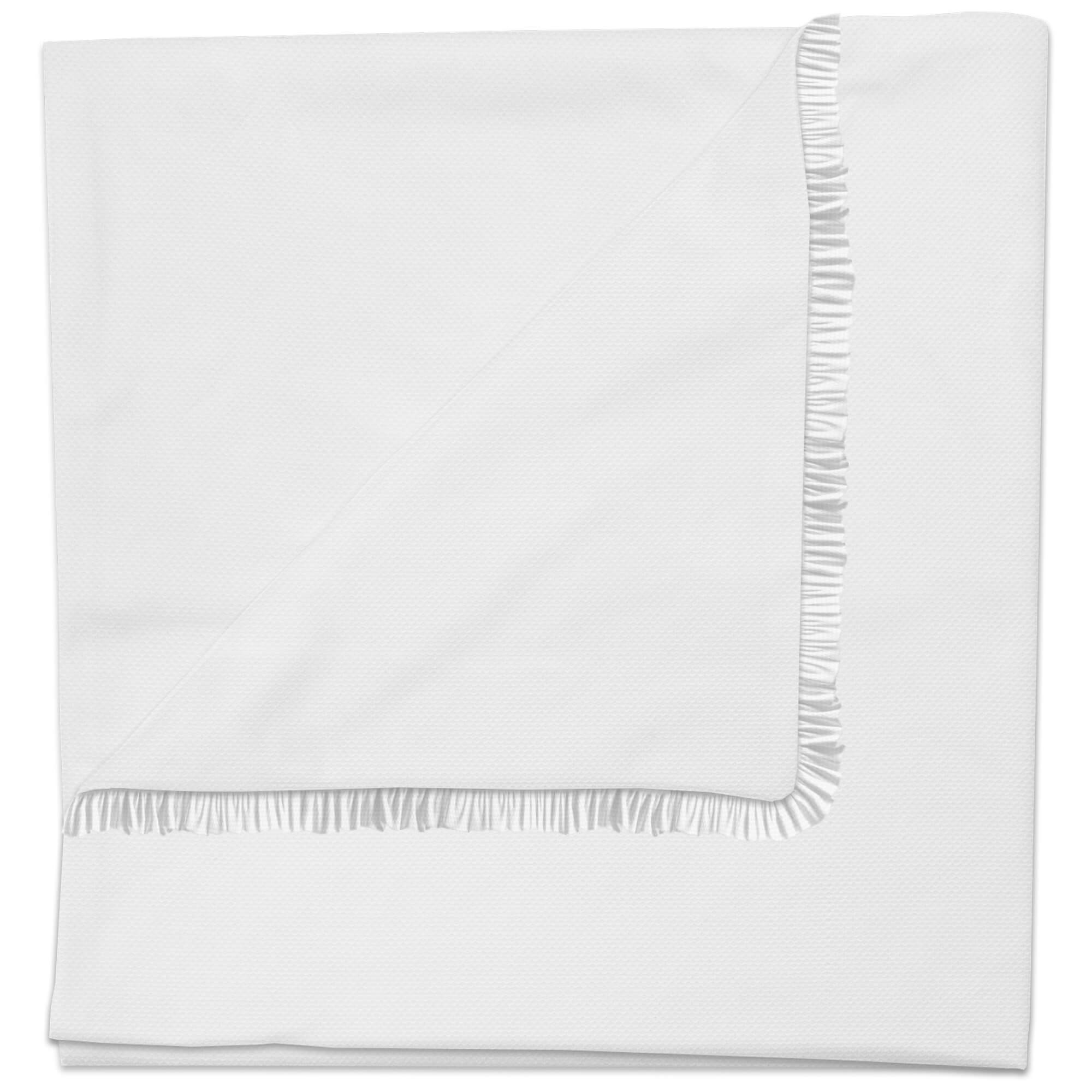 Manta pique blanco Manta para usar como necesites en tejido pique de algodón con volantes en color blanco