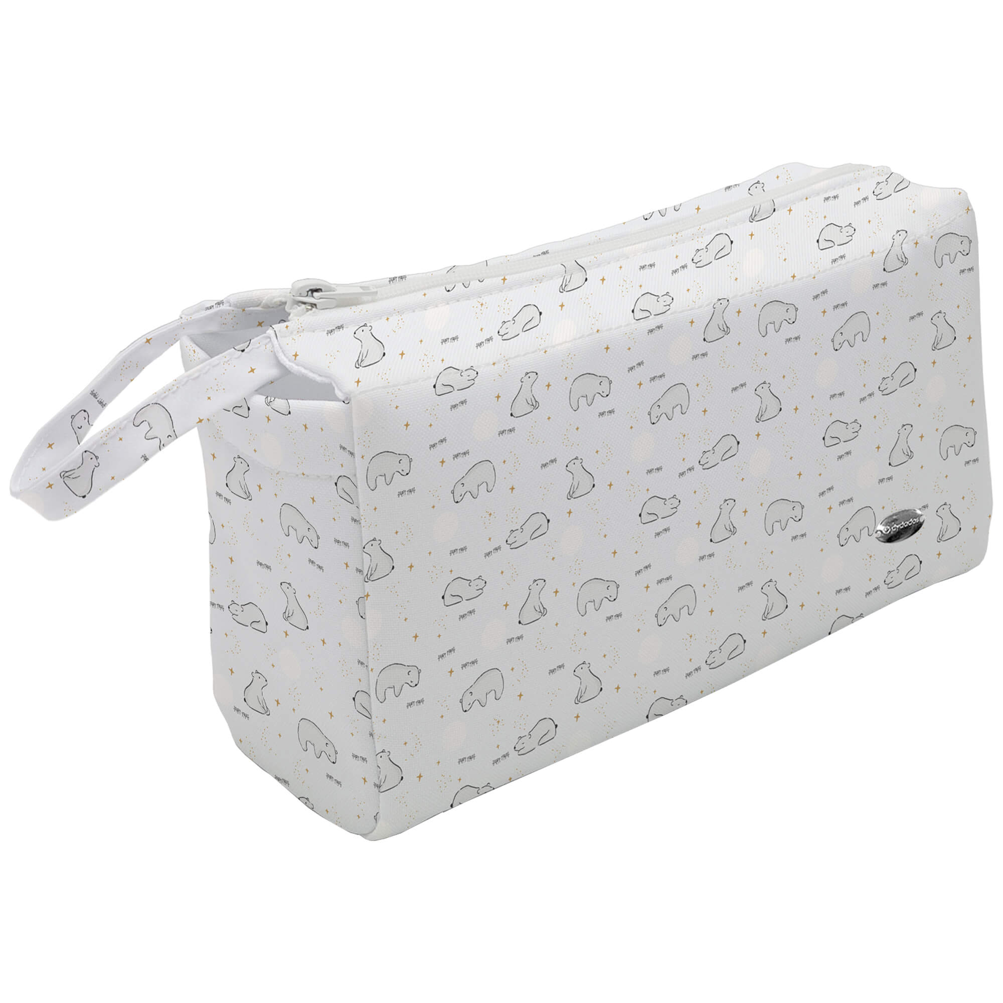 Neceser tejido estampado Burdeos Neceser en tejido estampado Burdeos. Para el interior tejido blanco impermeable.
