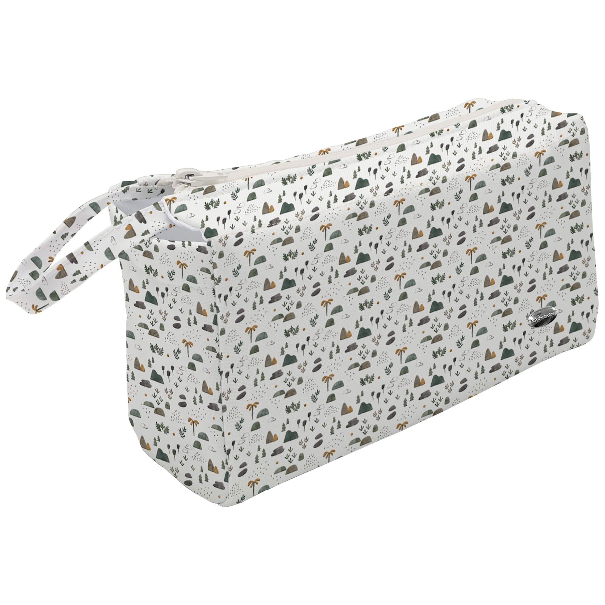 Neceser tejido estampado Denia Verde- Charly Verde Neceser en tejido estampado Denia Verde- Charly Verde. Para el interior tejido blanco impermeable.