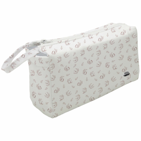 Neceser en tejido estampado Florencia Maquillaje. Para el interior tejido blanco impermeable.