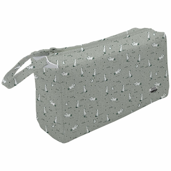 Neceser en tejido estampado Ginebra. Para el interior tejido blanco impermeable.