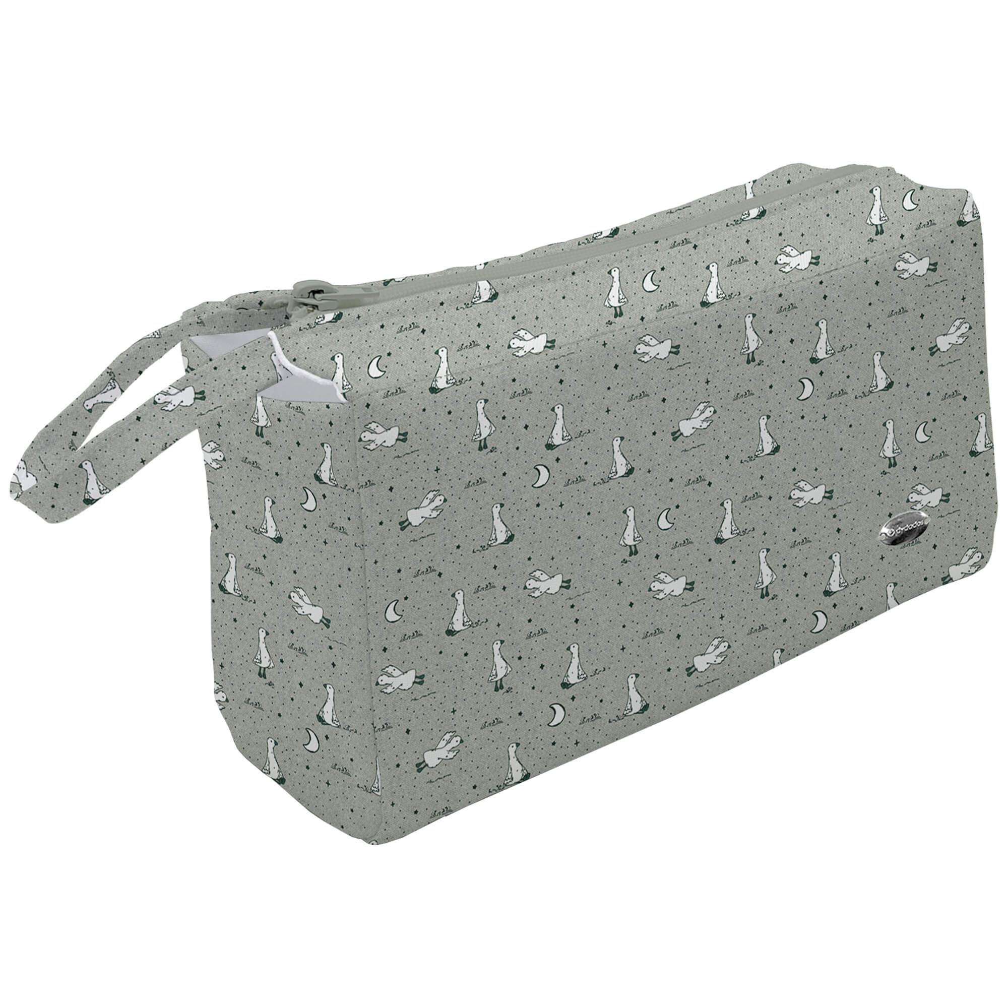 Neceser tejido estampado Ginebra Neceser en tejido estampado Ginebra. Para el interior tejido blanco impermeable.
