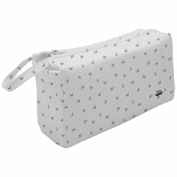 Neceser para el bebé en tejido impermeable estampado Indra gris