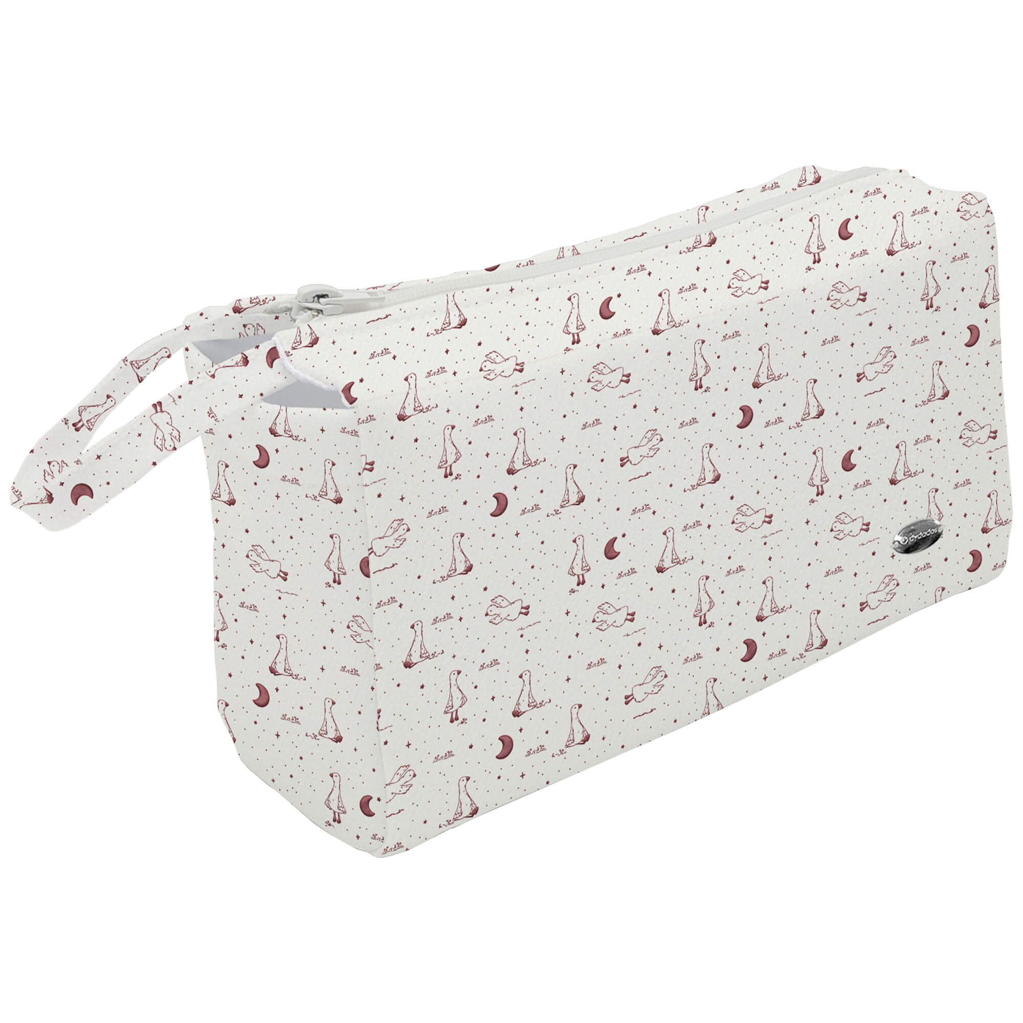 Neceser en tejido polipiel estampada Lucca Maquillaje. Para el interior tejido blanco impermeable.