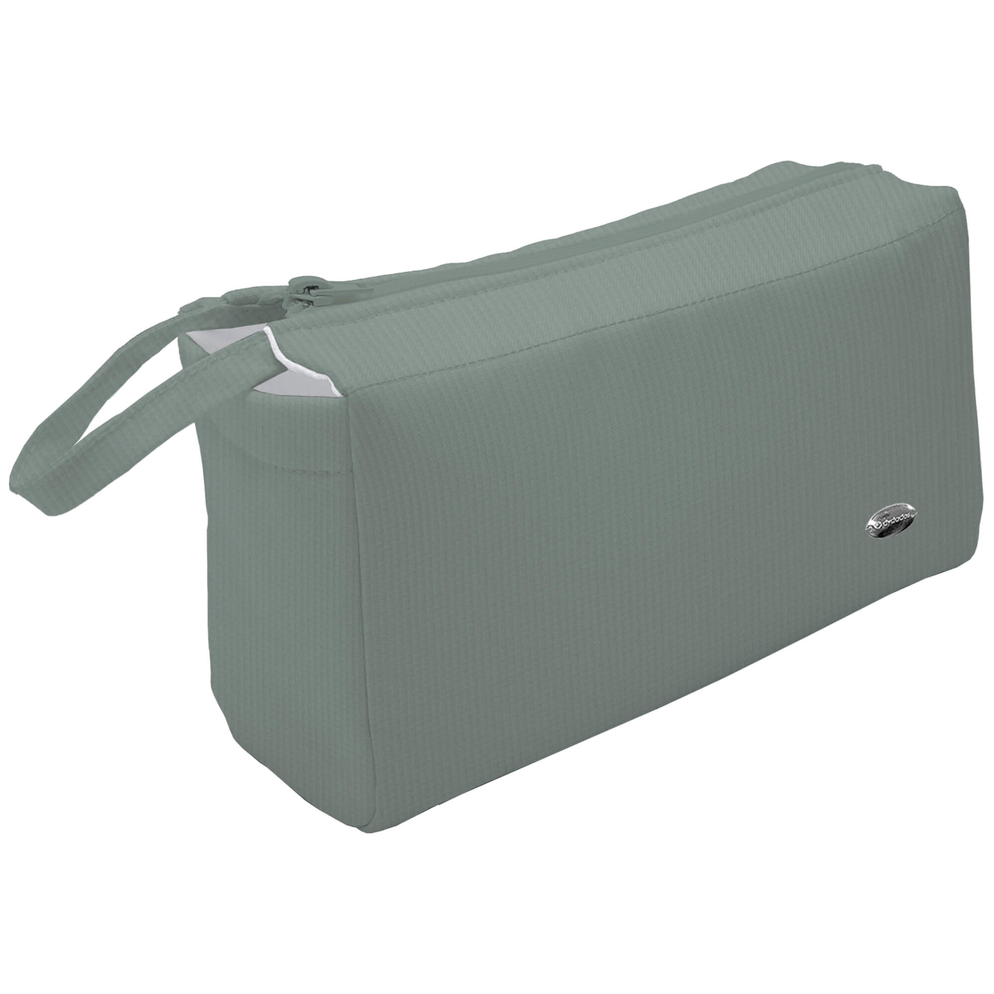 Neceser serker verde Neceser para el bebé en tejido serker de algodón color verde