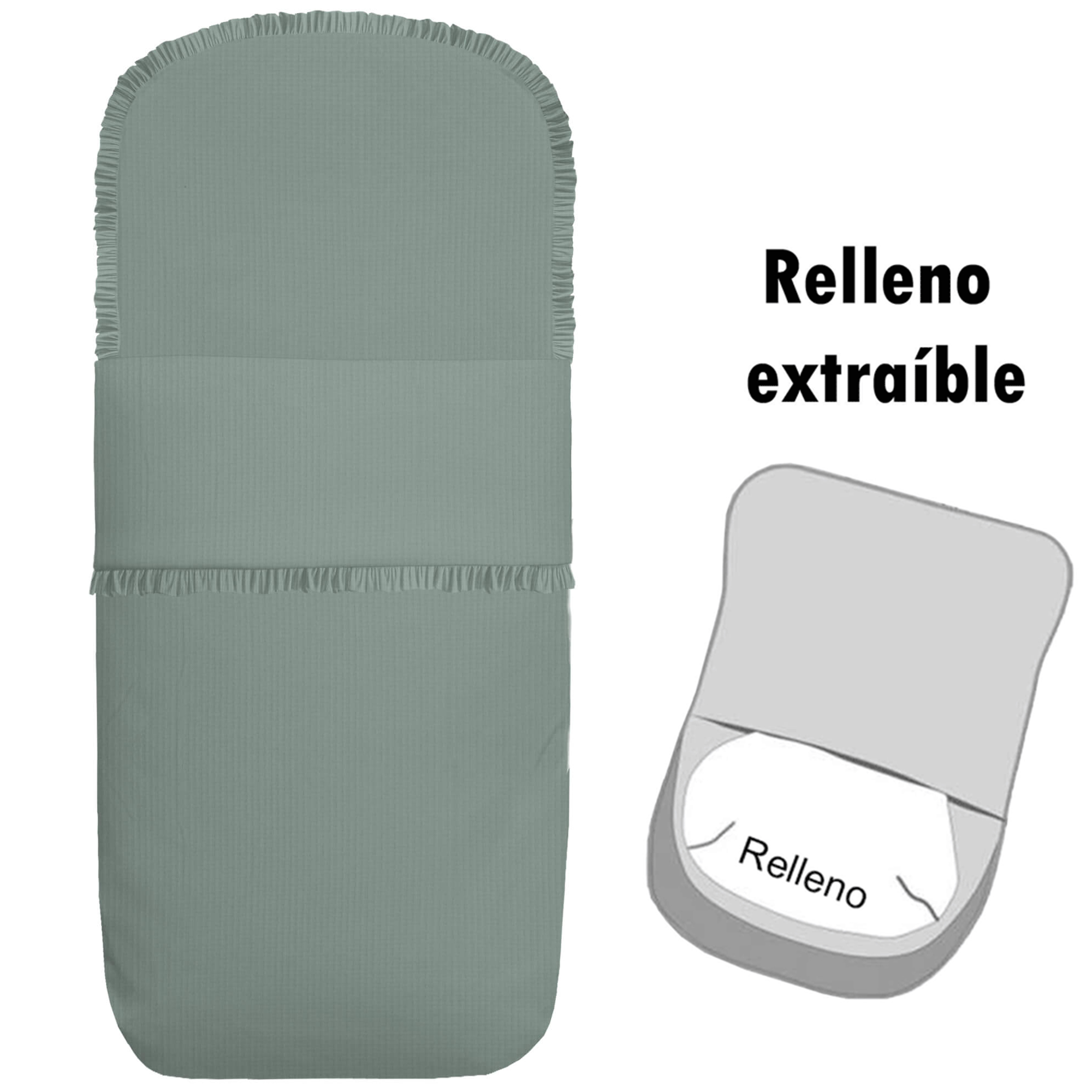 Saco capazo desenfundable bambula verde Saco universal para capazo desenfundable bambula verde