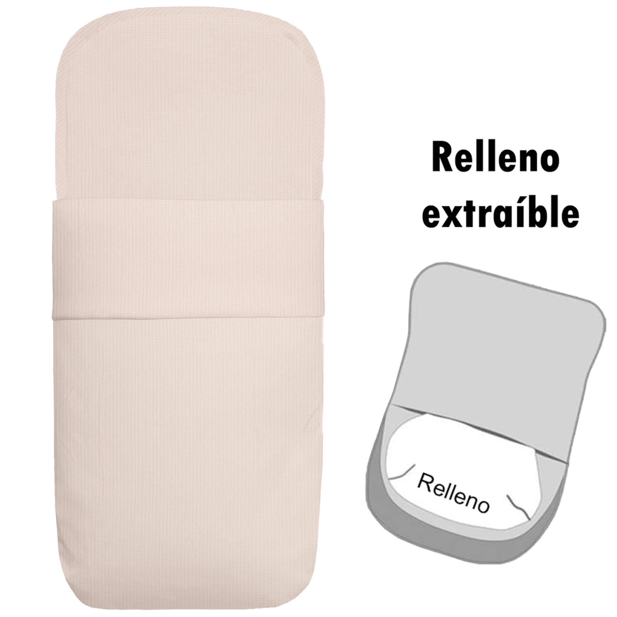 Saco capazo desenfundable sin volante bambula beis tostado Saco universal para capazo desenfundable sin volante bambula beis tostado