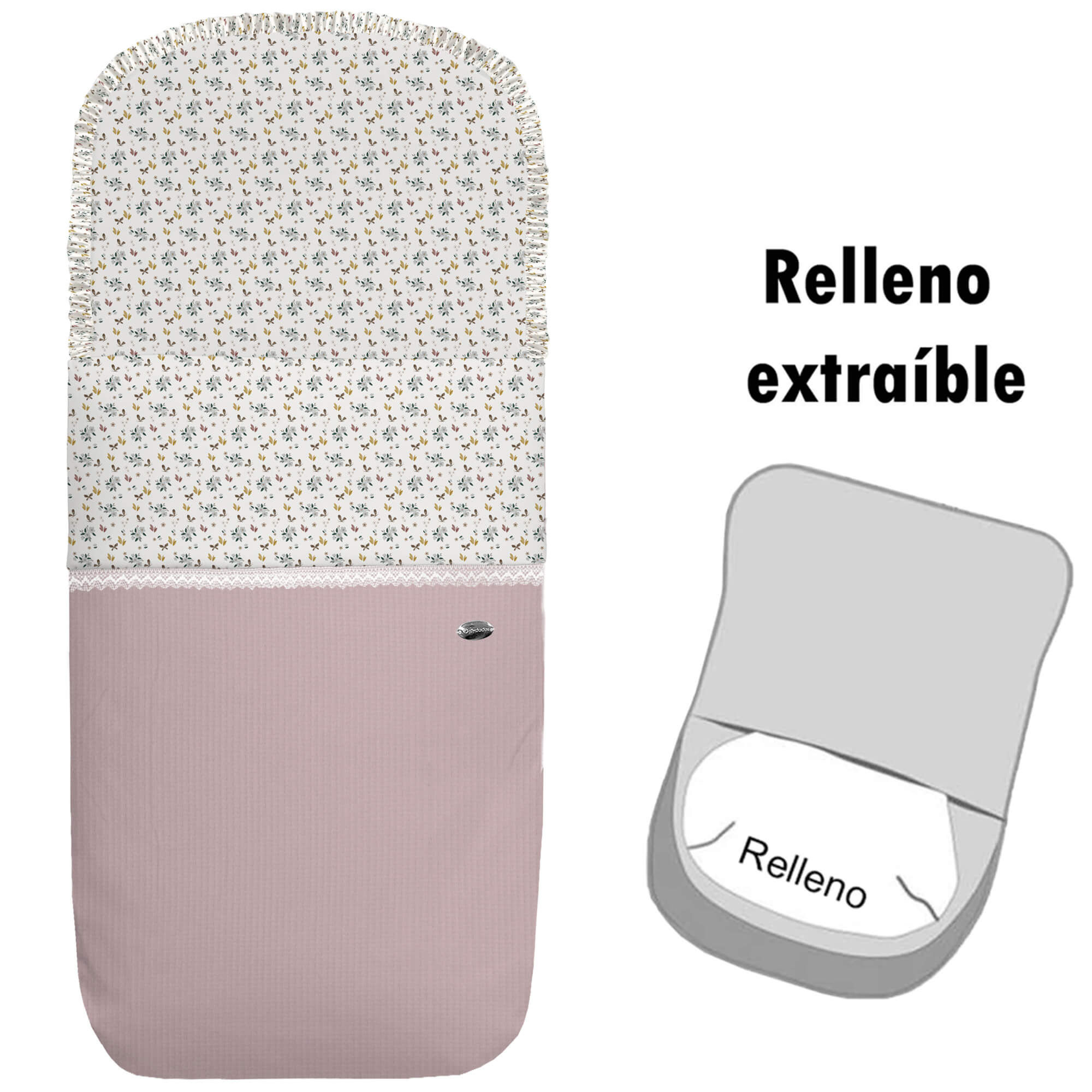 Saco capazo desenfundable Zoe rosa Saco universal para capazo desenfundable Zoe rosa