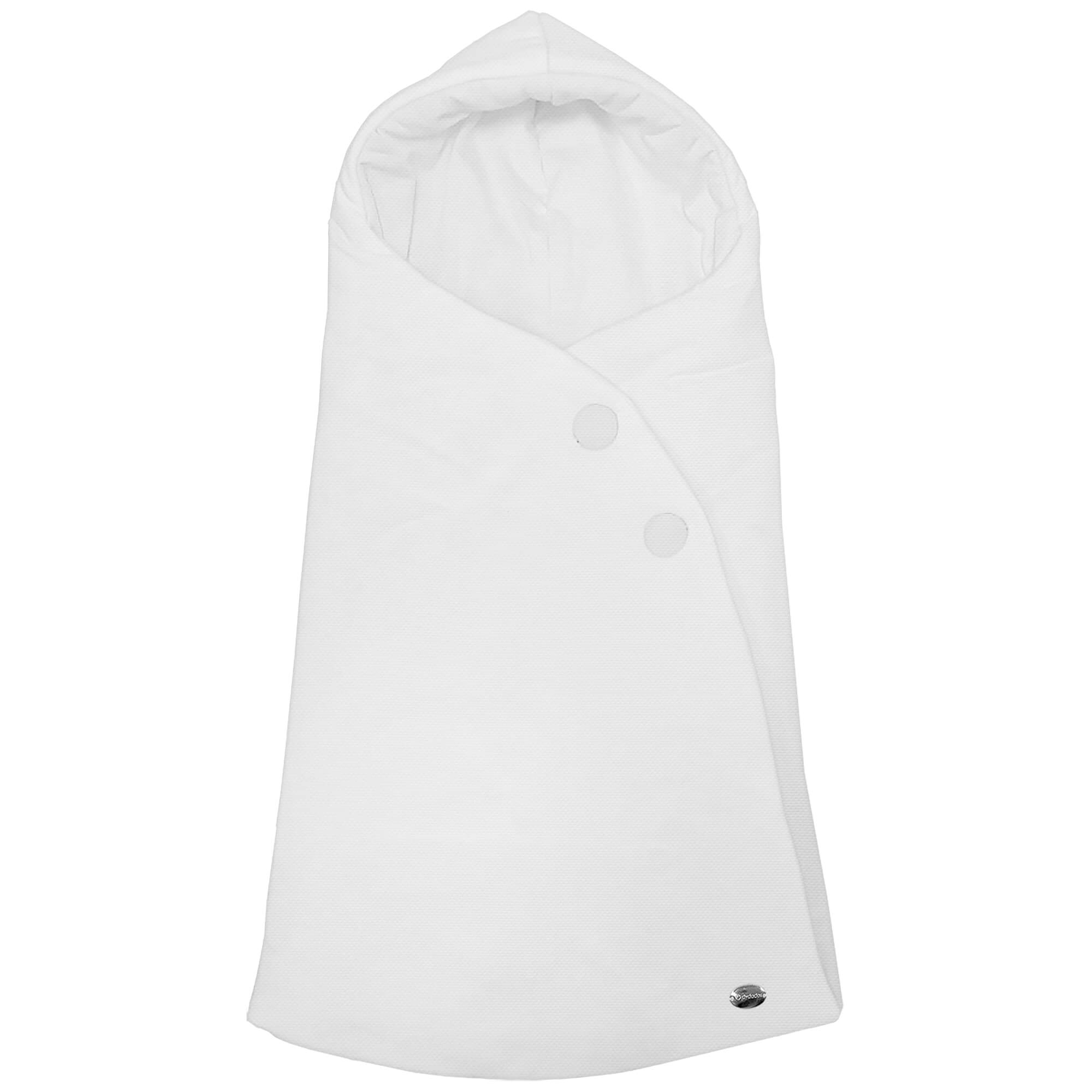 Saco capucha sin volante pique blanco Saco para capazo modelo capucha en tejido pique en color blanco