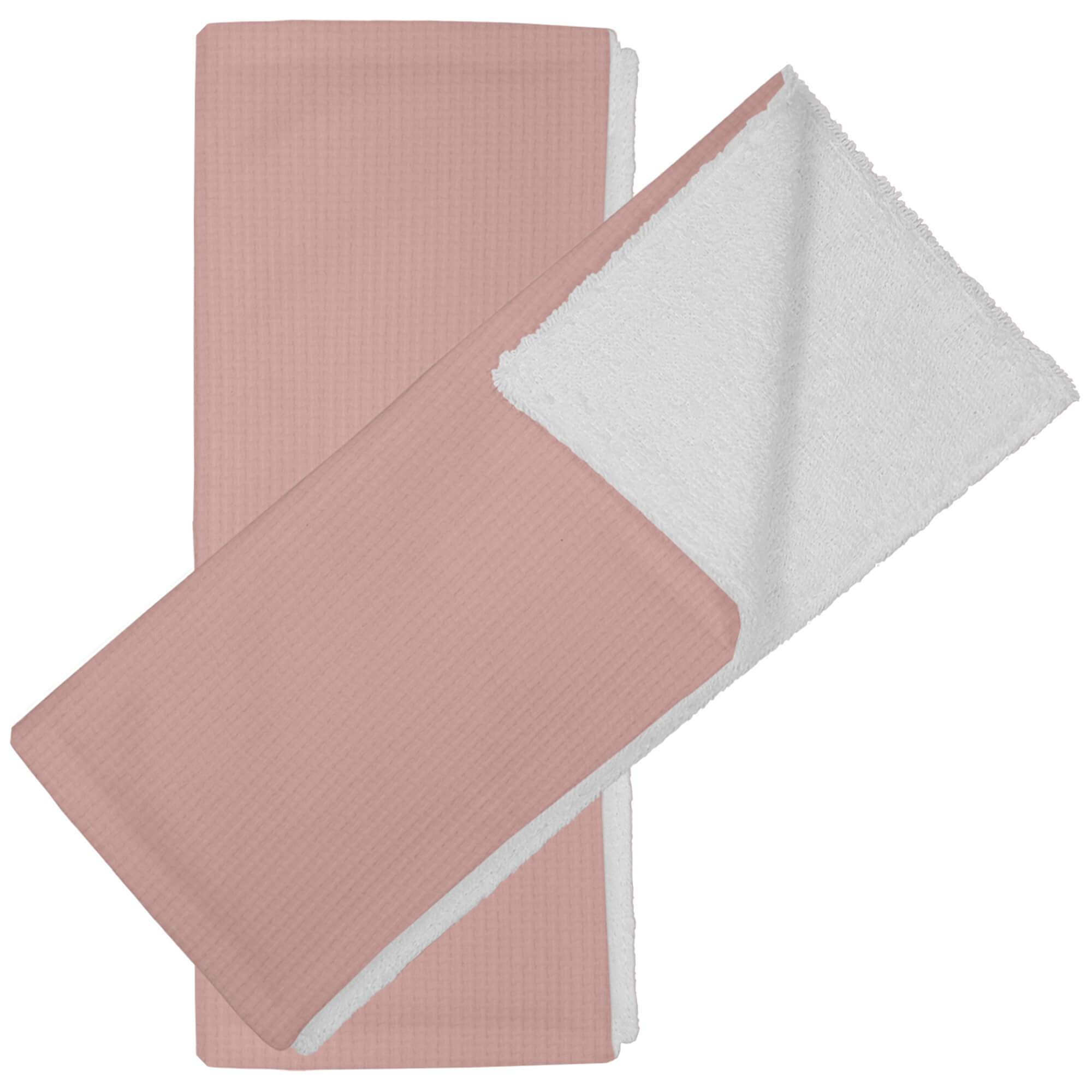 Babitas en tejido rizo de algodón por un lado y por el otro en bambula de algodón; Bambula maquillaje