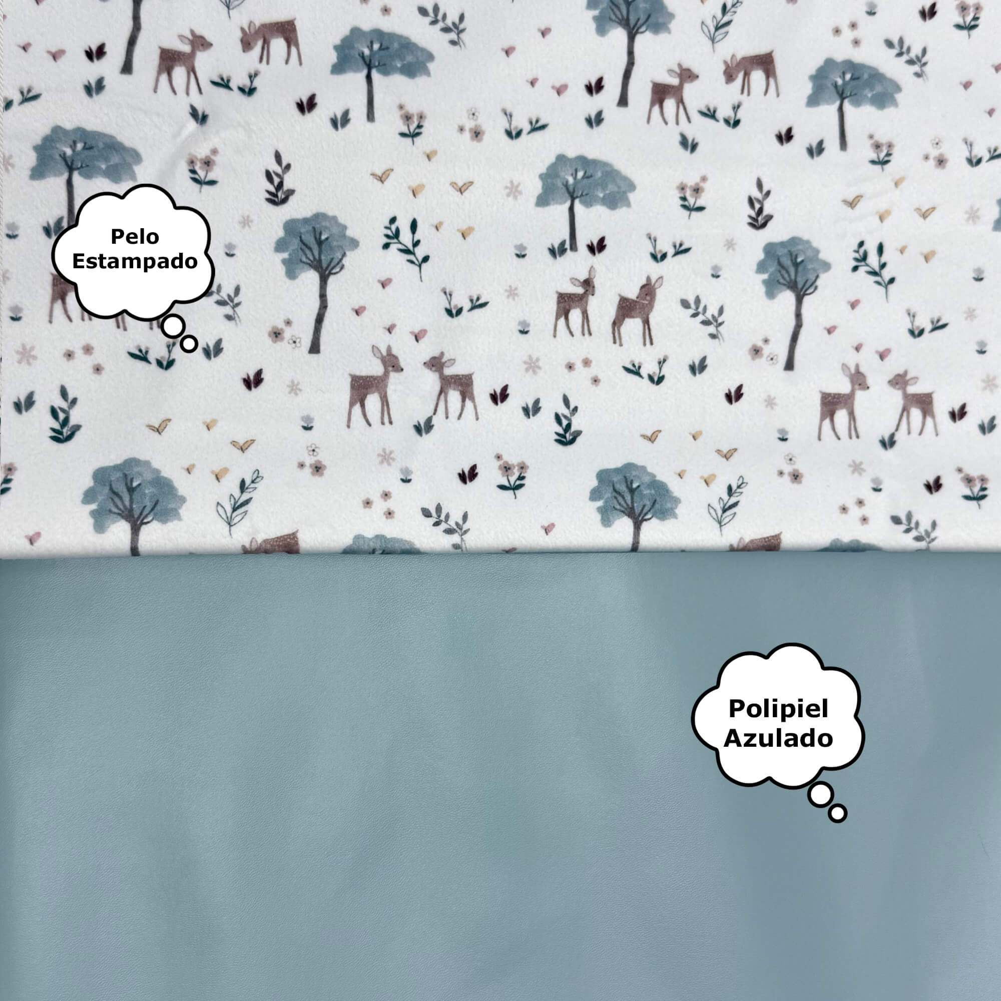 bambi-pelo-polipiel-azulado en el interior pelo colección Bambi