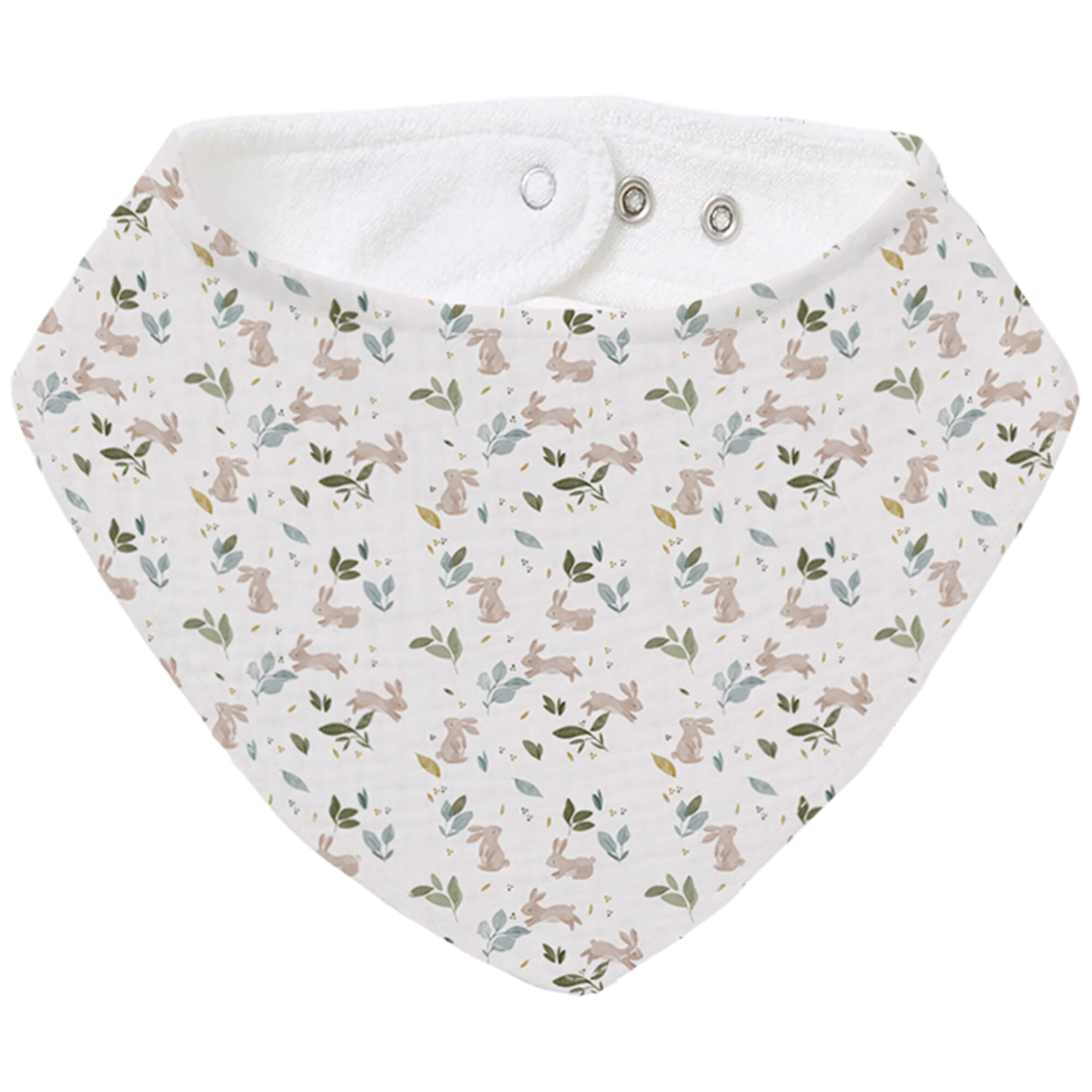 Bandana grande Cristel y Altea Bandana grande en tejido villela estampada y por el revés rizo de algodón; colección Cristel y Altea