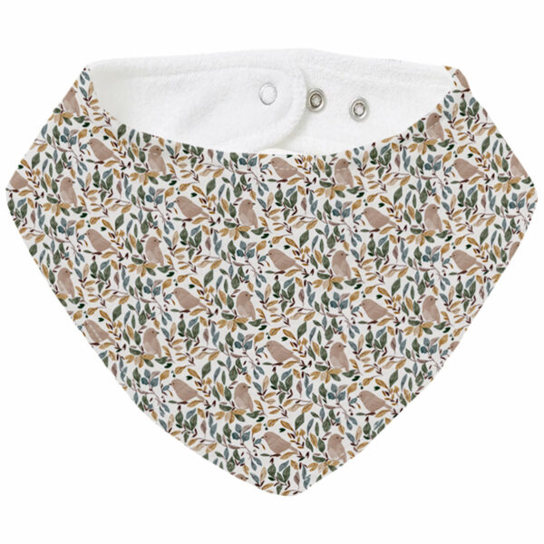 Bandana grande en tejido villela estampada y por el revés rizo de algodón; colección Daren y Dylan
