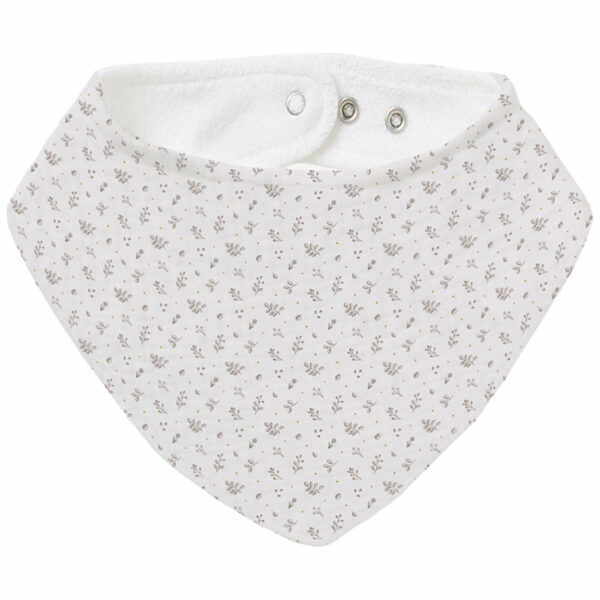 Bandana grande en tejido villela estampada y por el revés rizo de algodón; colección Luan Tostado