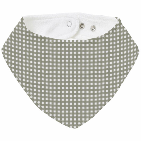 Bandana grande en tejido villela estampada y por el revés rizo de algodón; colección Vichy Doly