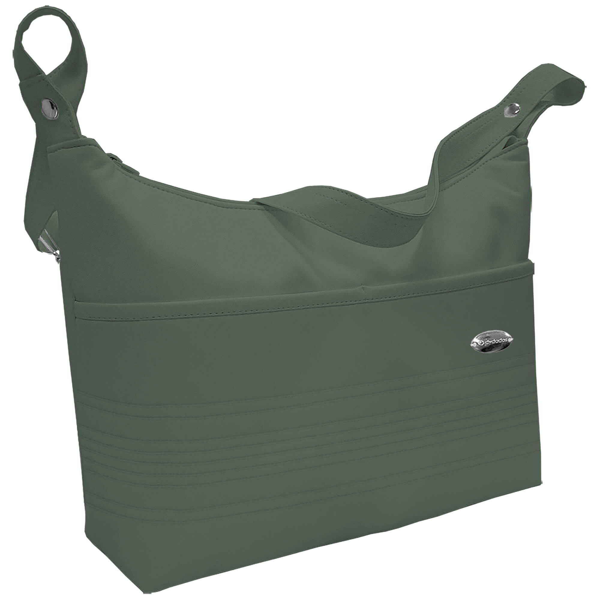 Bolso Barco polipiel jaretas verde Bolso modelo Barco en tejido polipiel con jaretas verde