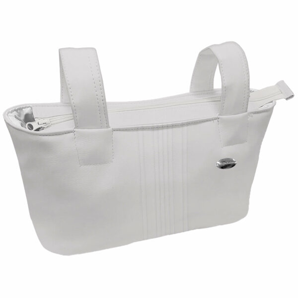 Bolso modelo Mini en tejido polipiel con jaretas gris