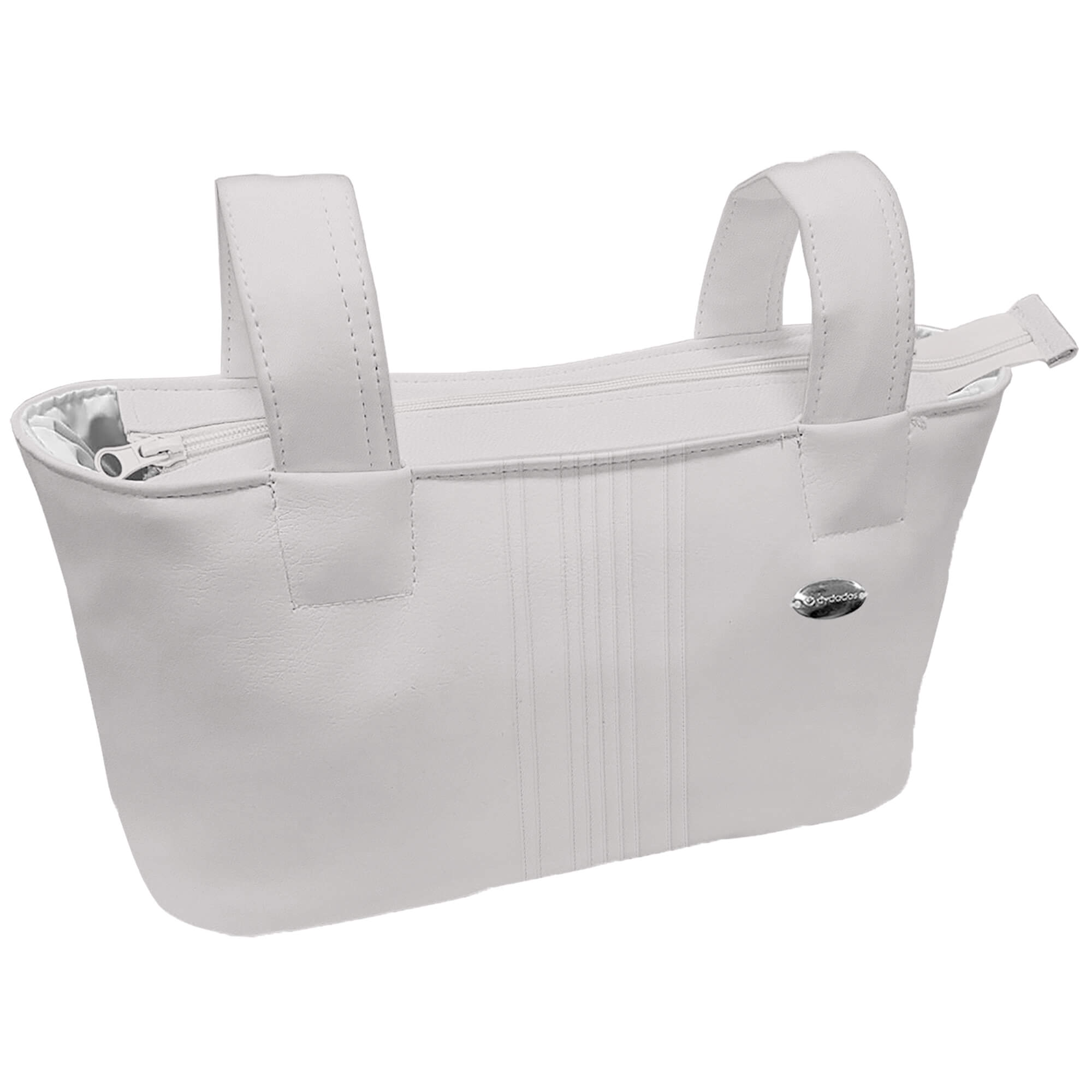 Bolso Mini polipiel jaretas gris Bolso modelo Mini en tejido polipiel con jaretas gris