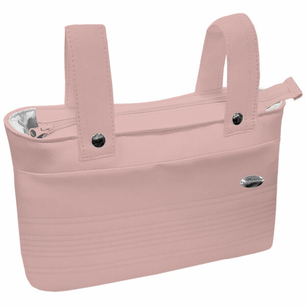 Bolso modelo Organizador en tejido polipiel con jaretas rosado