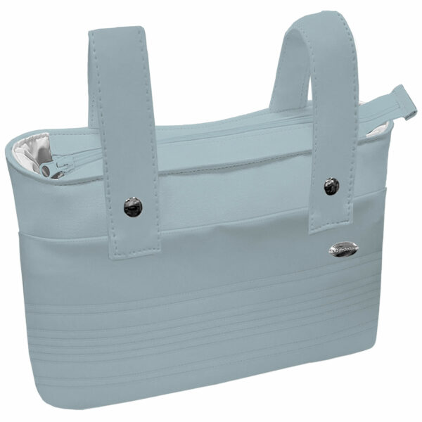 Bolso modelo Organizador XL en tejido polipiel con jaretas azulado
